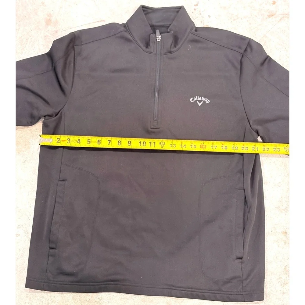 Callaway Golf Pullover Jacket Men's Large Black 1/4 Zip Performance Fleece Lined